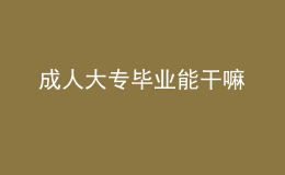成人大專(zhuān)畢業(yè)能干嘛