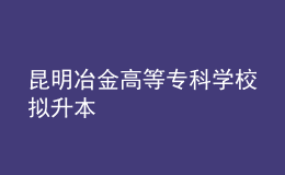 昆明冶金高等?？茖W(xué)校擬升本