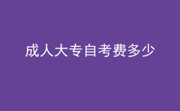 成人大專自考費多少 