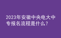2023年安徽中央電大中專報名流程是什么？