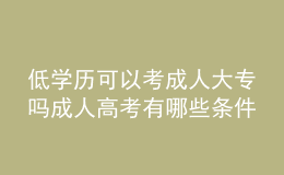 低學(xué)歷可以考成人大專嗎 成人高考有哪些條件
