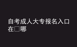 自考成人大專報名入口在?哪 