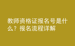 教師資格證報(bào)名號(hào)是什么？報(bào)名流程詳解