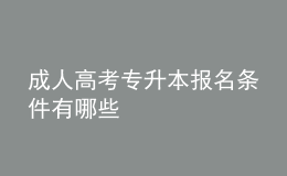 成人高考專升本報(bào)名條件有哪些
