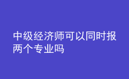 中級經(jīng)濟師可以同時報兩個專業(yè)嗎
