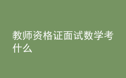 教師資格證面試數學考什么