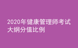 2020年健康管理師考試大綱分值比例  （基礎(chǔ)知識&及實踐技能）