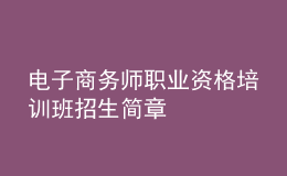 電子商務師職業(yè)資格培訓班招生簡章