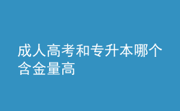 成人高考和專升本哪個含金量高