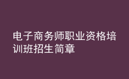 電子商務師職業(yè)資格培訓班招生簡章
