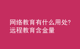 網(wǎng)絡(luò)教育有什么用處?遠(yuǎn)程教育含金量