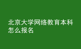 北京大學網(wǎng)絡教育本科怎么報名
