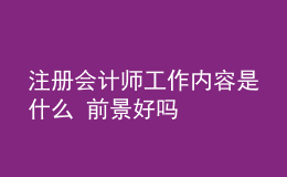 注冊(cè)會(huì)計(jì)師工作內(nèi)容是什么 前景好嗎