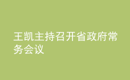 王凱主持召開省政府常務(wù)會議