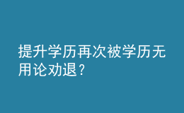 提升學(xué)歷再次被學(xué)歷無用論勸退？