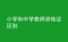小學和中學教師資格證區(qū)別