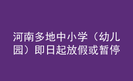 河南多地中小學（幼兒園）即日起放假或暫停線下教學