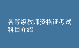 各等級(jí)教師資格證考試科目介紹