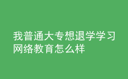 我普通大專想退學(xué)學(xué)習(xí)網(wǎng)絡(luò)教育怎么樣