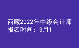 西藏2022年中級會計師報名時間：3月10日至3月31日