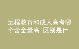 遠(yuǎn)程教育和成人高考哪個(gè)含金量高 區(qū)別是什么