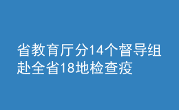 省教育廳分14個督導(dǎo)組赴全省18地檢查疫情防控工作！