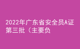 2022年廣東省安全員A證第三批（主要負責(zé)人）特種作業(yè)證考試題庫及答案
